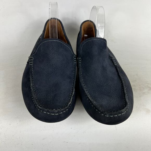 Clarks Davont Drive Loafers Mens 12 Blue Leather Slip-On Square Toe Casual Shoes - Picture 4 of 10